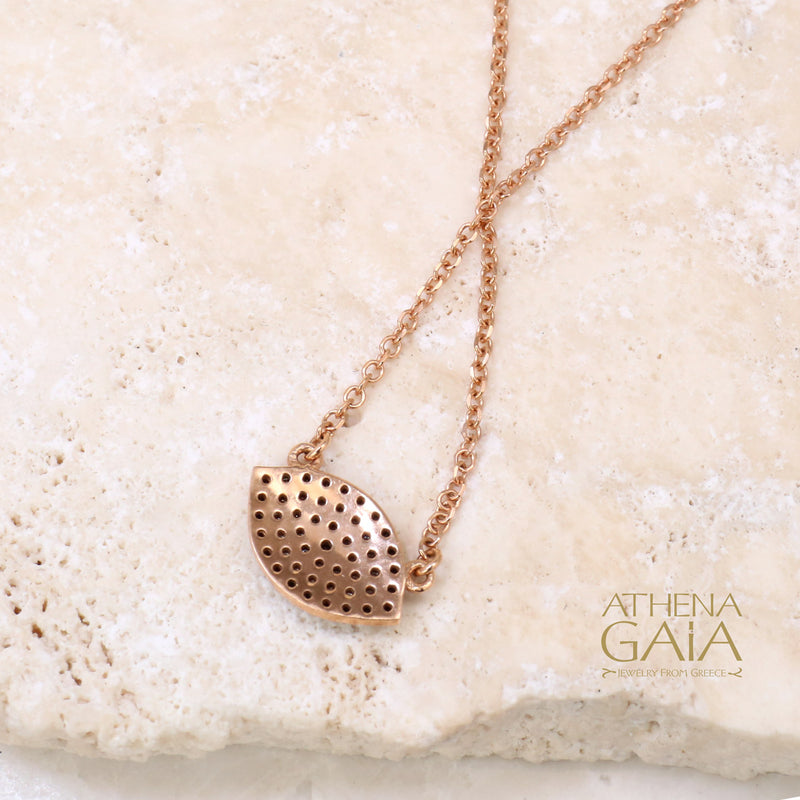 Full Pave Mati Evil Eye Necklace - 14k Gold Necklace