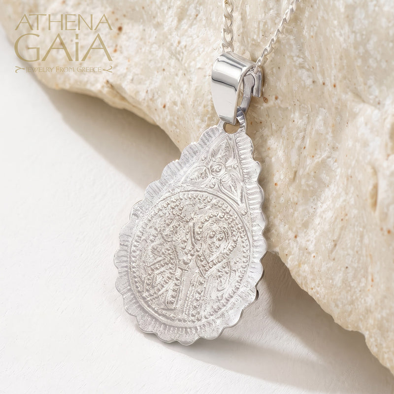 Justinian and Theodora Drop Konstantinata (Large) - Sterling Silver