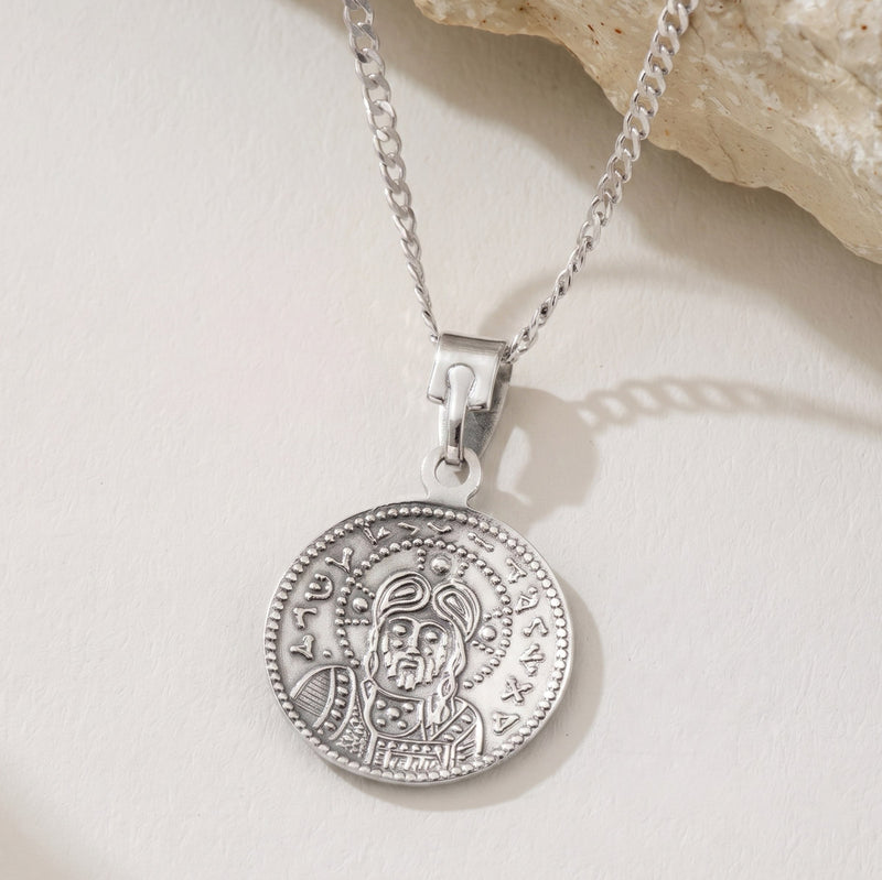 Justinian Theodora and Jesus Cross (Small) - Sterling Silver - Coin Konstantinata