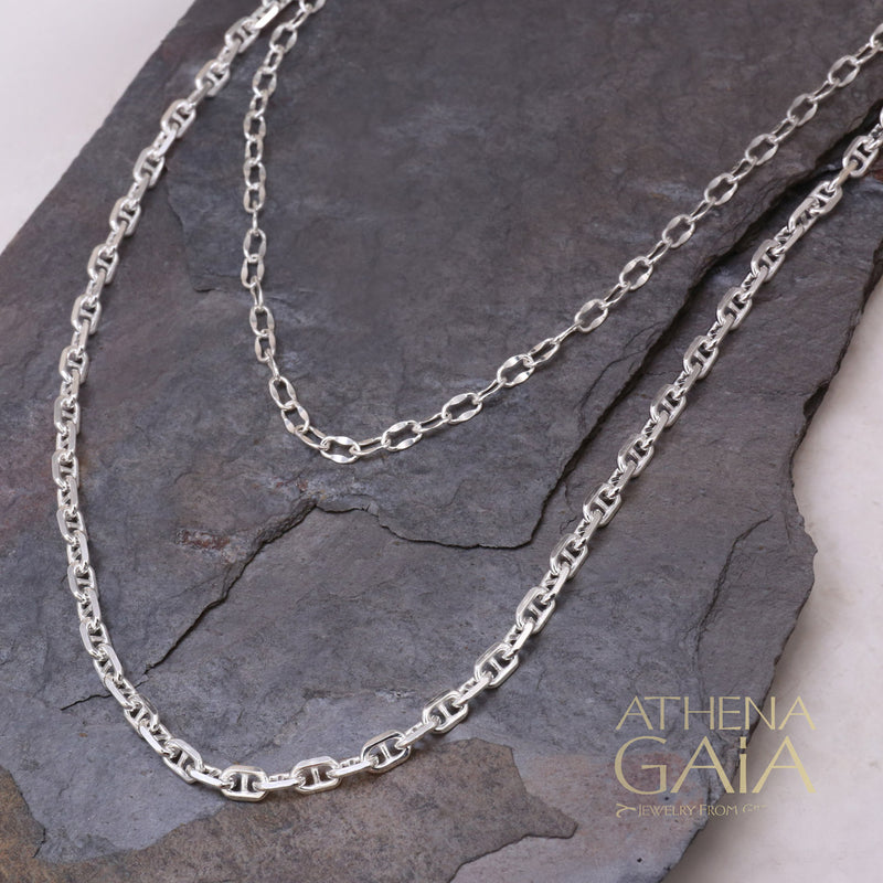 Theta Forzatina (Anchor) Sterling Silver Chain