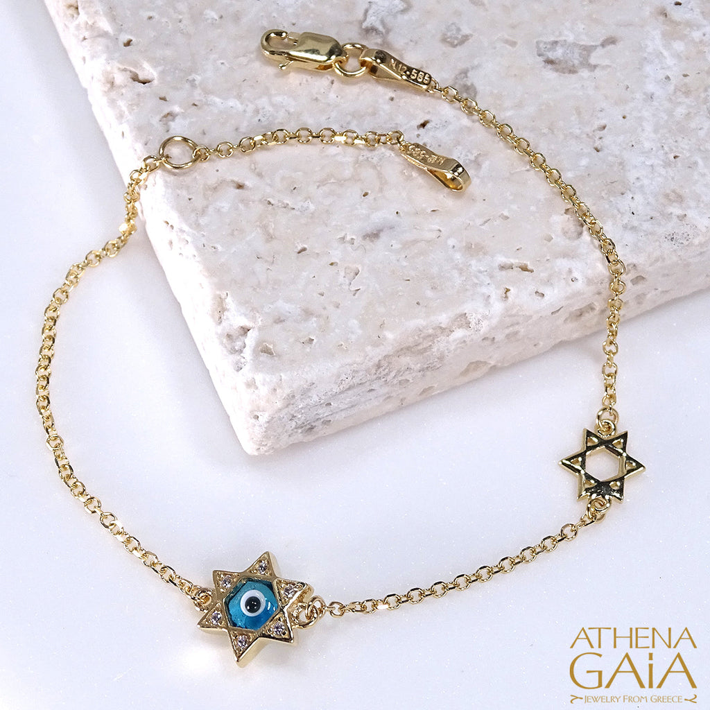 Evil Eye Star of David Bracelet (In-Stock)