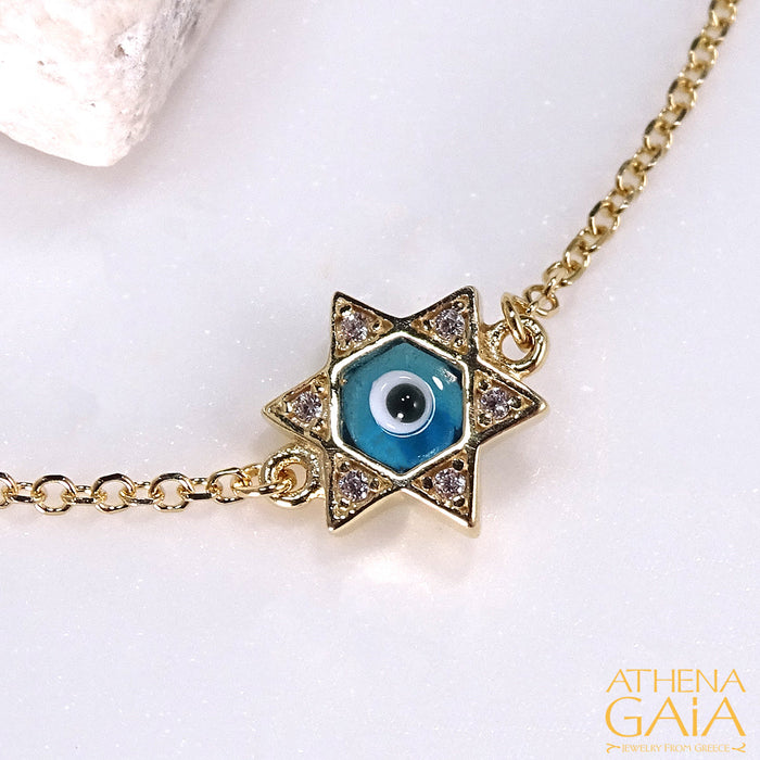 Evil Eye Star of David Bracelet (In-Stock)