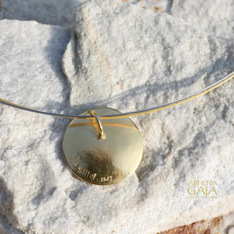 Desert Sun Pendant Necklace - Gold Plated Sterling Silver Necklace