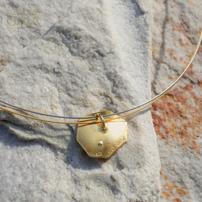 Desert Oasis Pendant Necklace - Gold Plated Sterling Silver - Topaz Necklace