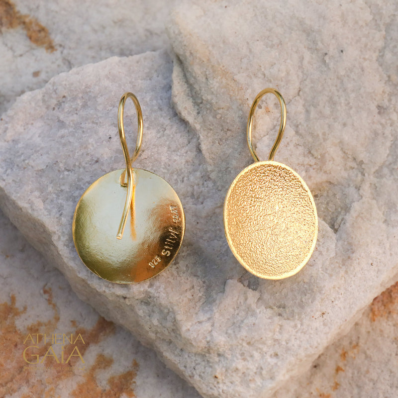 Desert Sun Earrings - Gold Plated Sterling Silver - French Wire Earrings