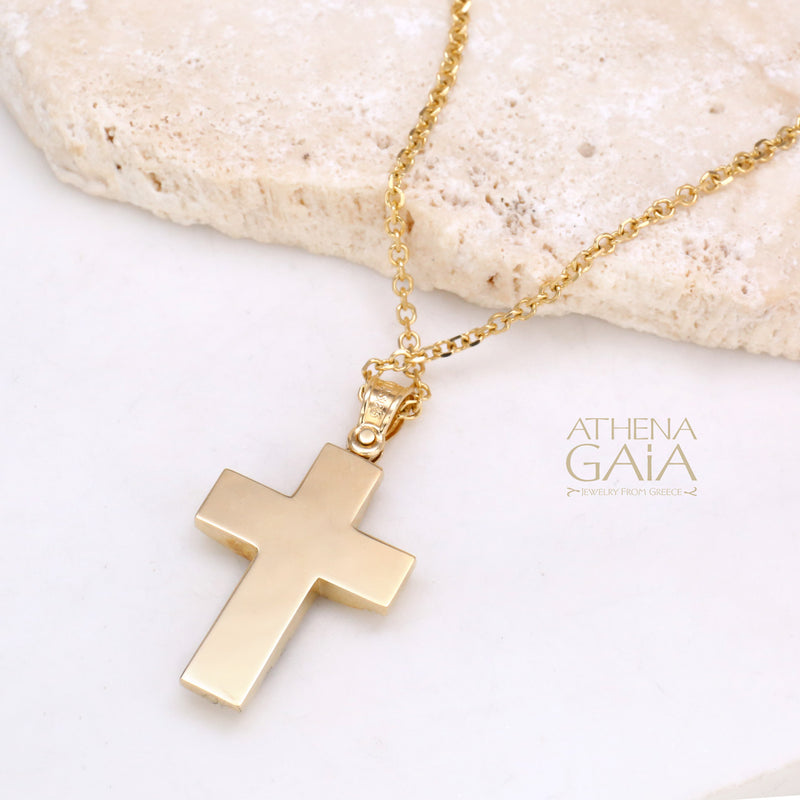 Cosmic Flowers Cross - 14k Gold - Orthodox Cross