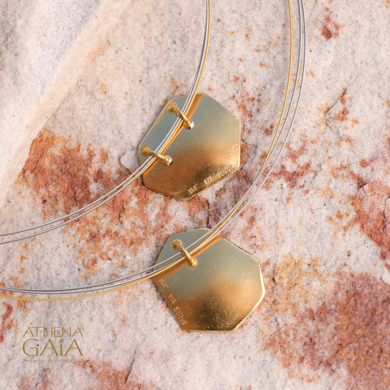 Desert Grain Pendant Necklace (Medium) - Gold Plated Sterling Silver Necklace