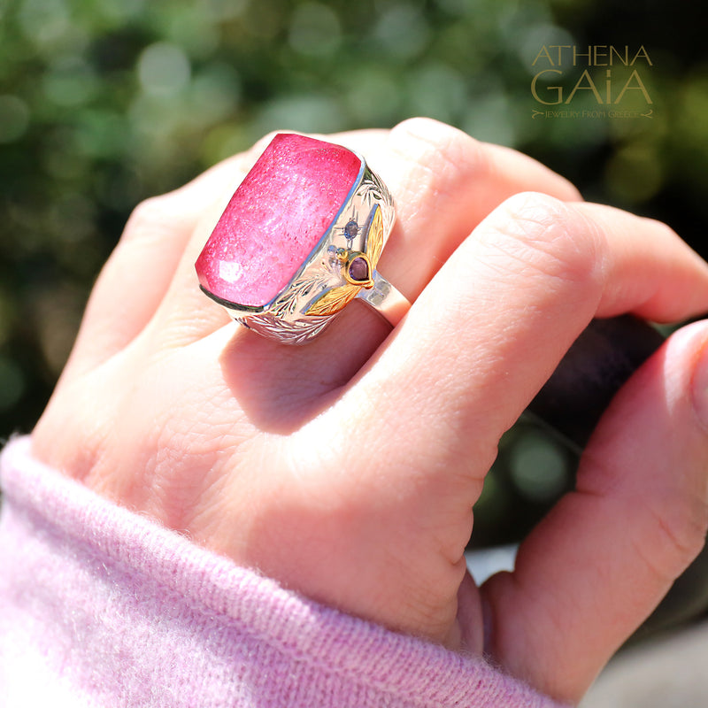 Big & Juicy Large Stone Ring - 18k Gold & Sterling Silver Doublet Ring - Cocktail Ring