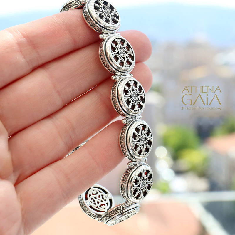 Stained Glass Bracelet - Sterling Silver Bracelet