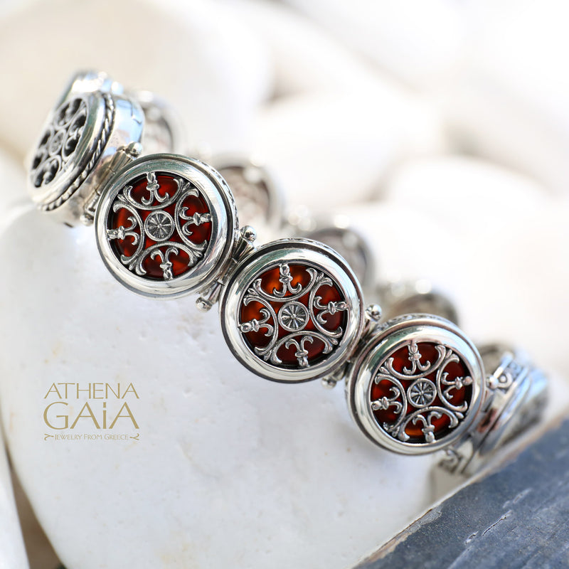 Stained Glass Bracelet - Sterling Silver Bracelet