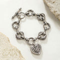 Zelda Heart Charm Bracelet - Sterling Silver