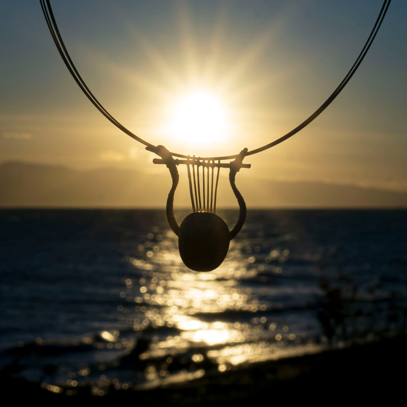 Chelys Lyre Necklace (Large) - Gold Plated Sterling Silver Necklace