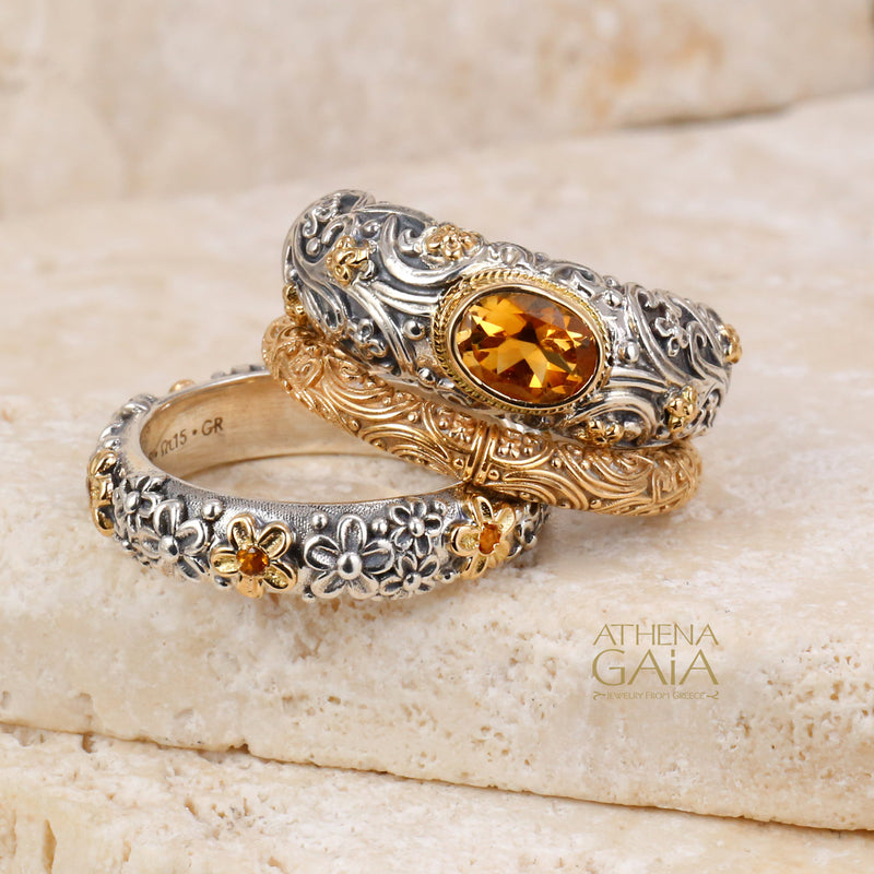 Meadow Breeze Eternal Ring - 18k Gold Ring - Stackable Ring