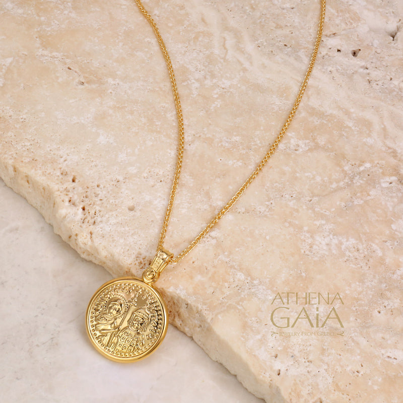 Konstantino and Eleni Cross - Coin Konstantinata - 14k Gold
