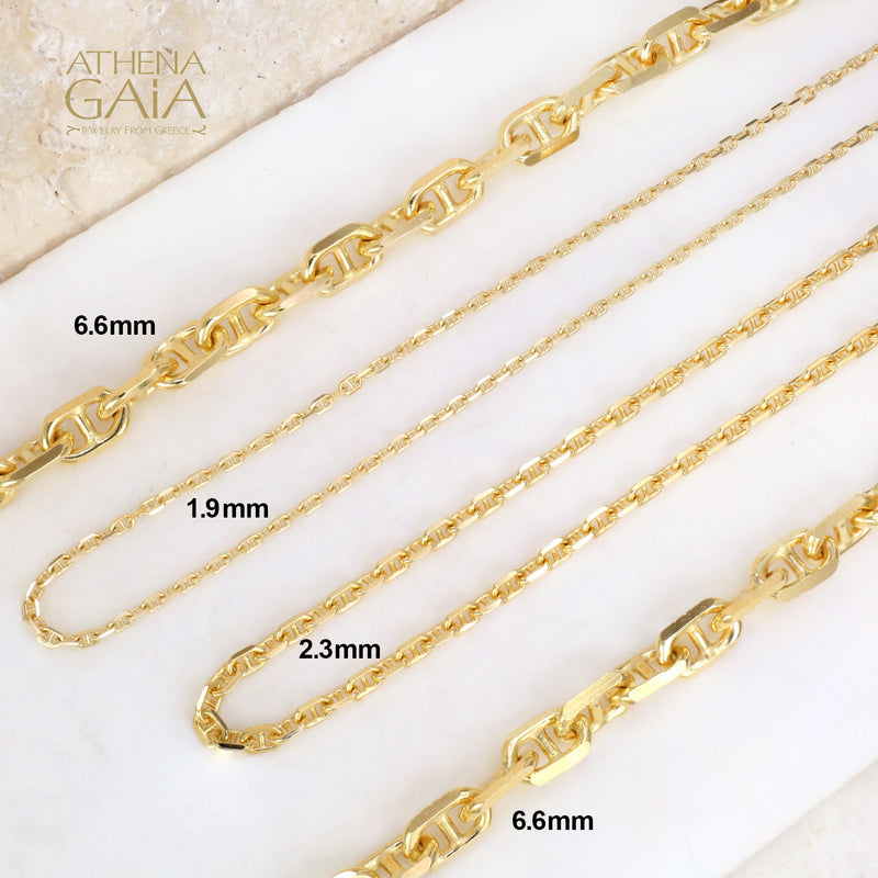 Theta Forzatina (Anchor) 14k Gold Chain
