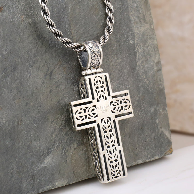 Filigree Latin Cross - Sterling Silver - Orthodox Cross Necklace