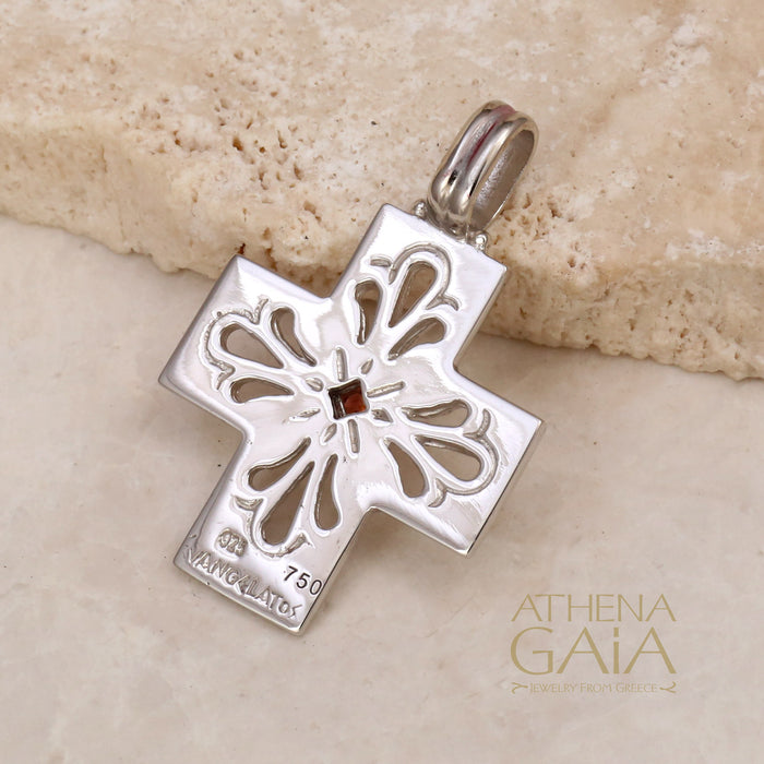 Anthemion Cross with Gemstone