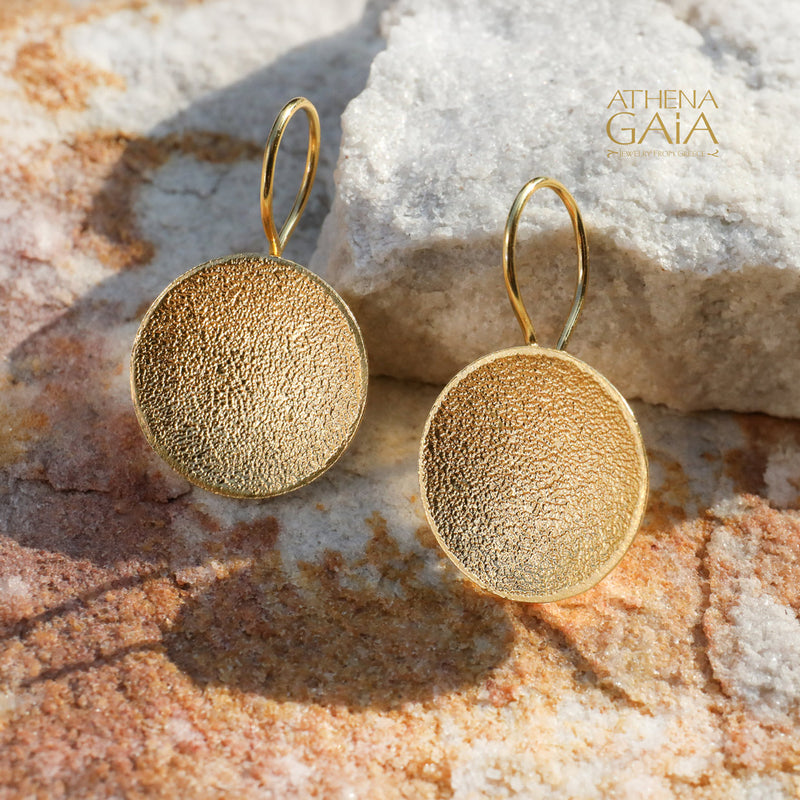 Desert Sun Earrings - Gold Plated Sterling Silver - French Wire Earrings