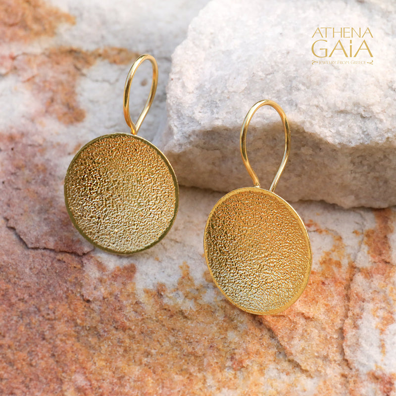 Desert Sun Earrings - Gold Plated Sterling Silver - French Wire Earrings