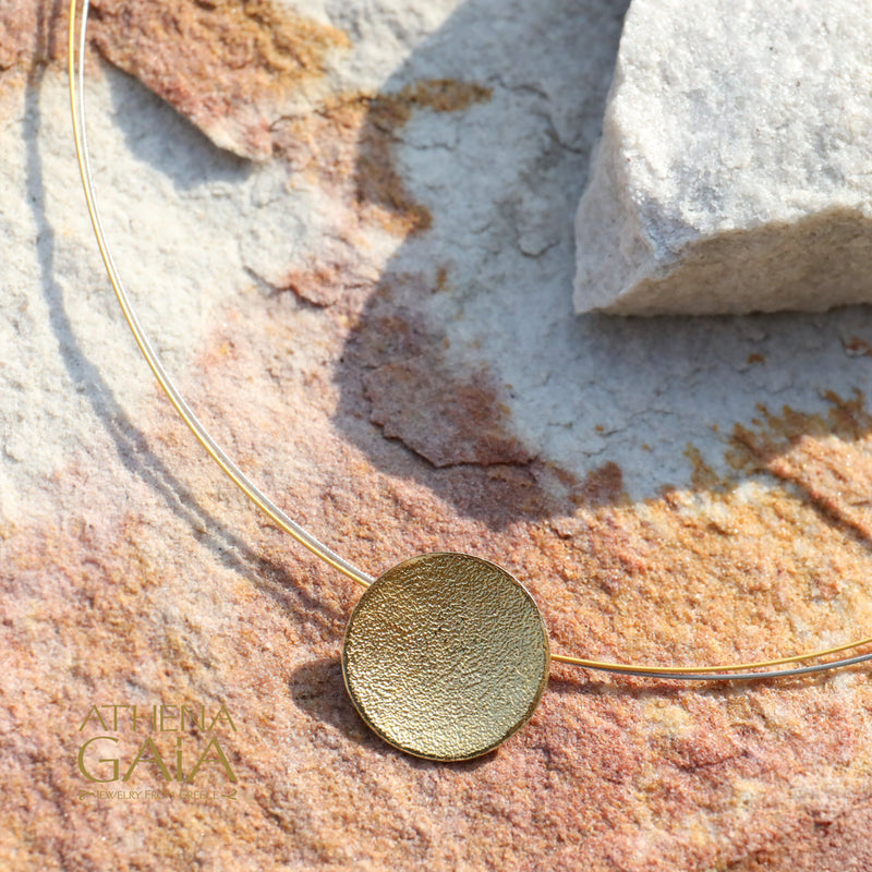 Desert Sun Pendant Necklace - Gold Plated Sterling Silver Necklace