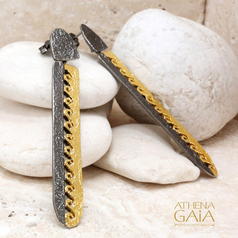 Nightwaves Longboard Earrings - Gold Plated Sterling Silver (In-Stock)