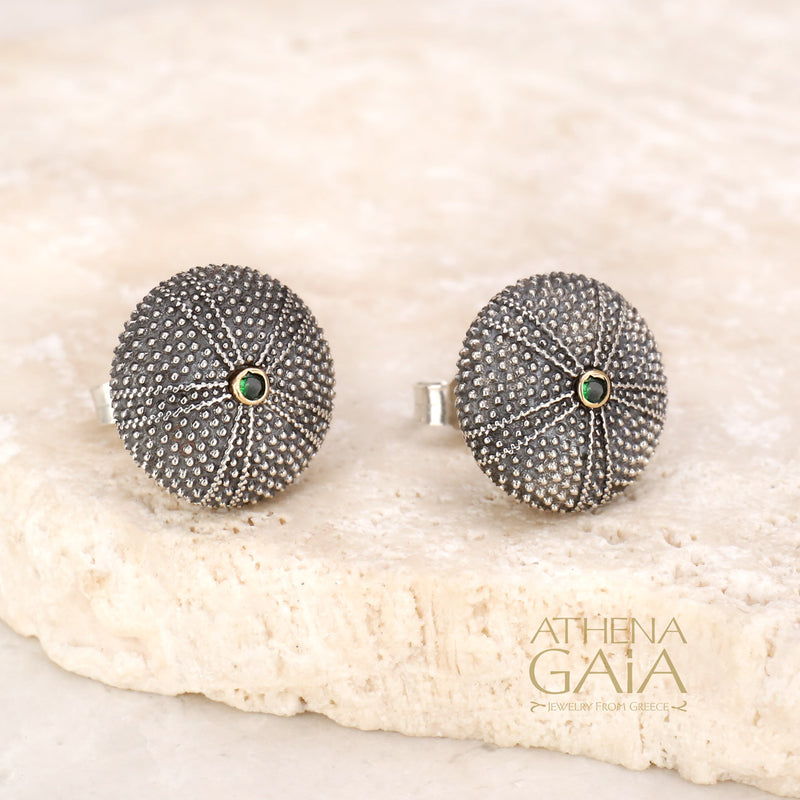 Thalassa Sea Urchin Post Earrings - 18k Gold & Sterling Silver Earrings