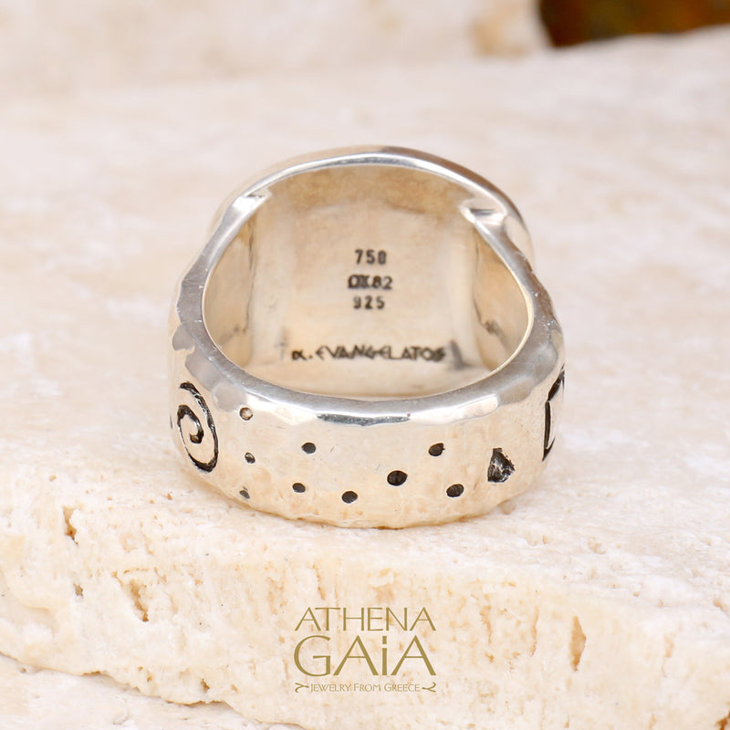 Tourmaline Swirling Reef Ring - 18k Gold & Sterling Silver Ring - Cocktail Ring