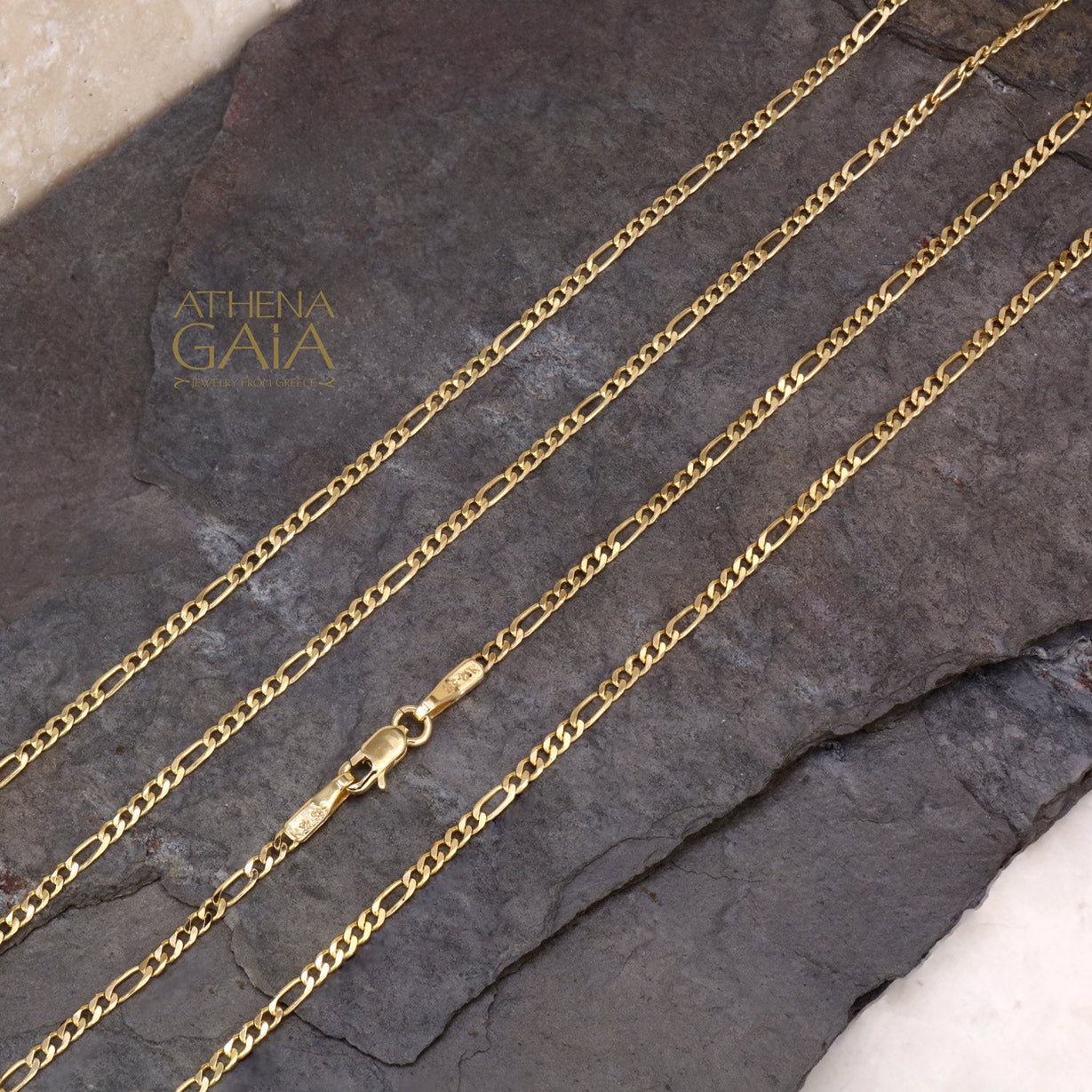5:1 Classic Figaro Chain - 14k Gold Chain — Athena Gaia