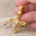 Columns Filigree Halo Orthodox Cross (Large) - 18k Gold - Byzantine Cross