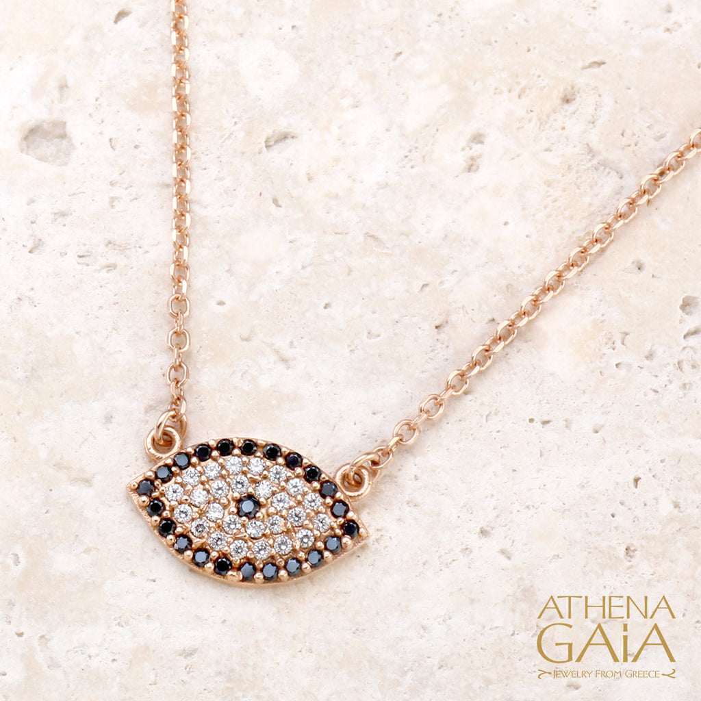 Full Pave Mati Evil Eye Necklace (In-Stock)