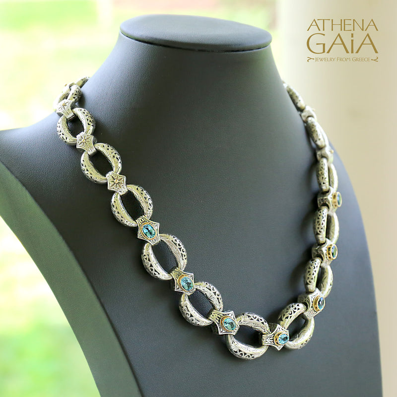 Garden Shadows Necklace - 18k Gold & Sterling Silver Necklace