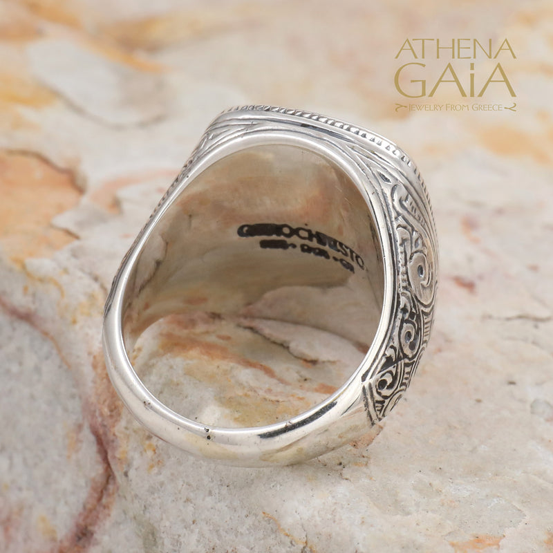 Hummingbird Talisman Ring- Sterling Silver Ring - Signet Ring