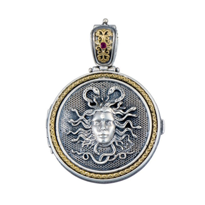 Medusa Locket with Ruby Pendant