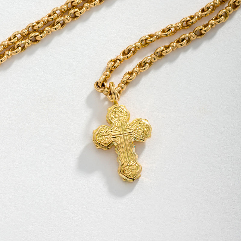 Wide Orthodox Cross (Small) - 18k Gold by Gerochristo
