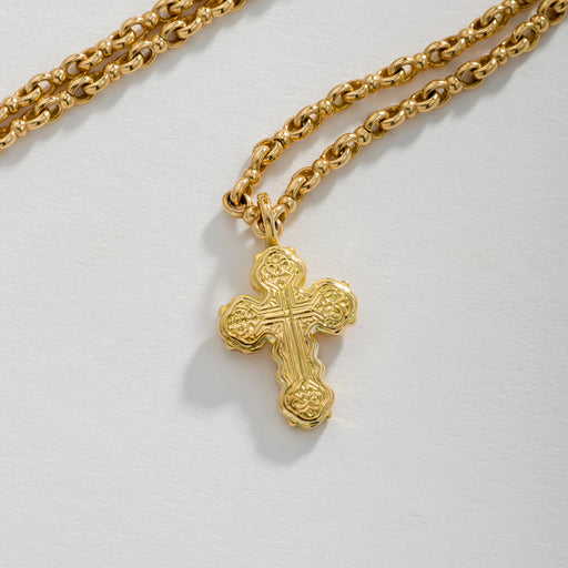 Wide Orthodox Cross (Small) - 18k Gold by Gerochristo