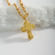 Wide Orthodox Cross (Small) - 18k Gold by Gerochristo