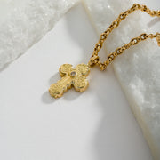 Wide Orthodox Diamond Cross (Small) - 18k Gold by Gerochristo
