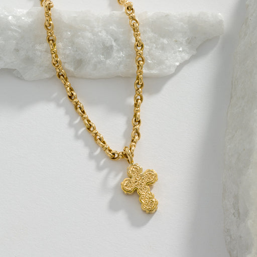 Wide Orthodox Cross (Mini) - 18k Gold by Gerochristo