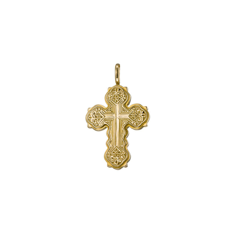 Wide Orthodox Cross (Large) - 18k Gold by Gerochristo