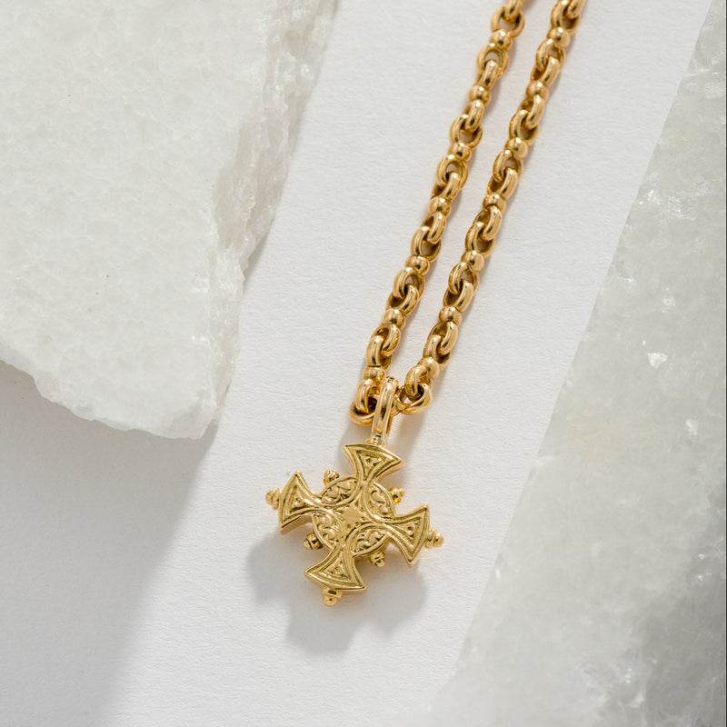 Mini Maltese Cross - 18k Gold by Gerochristo