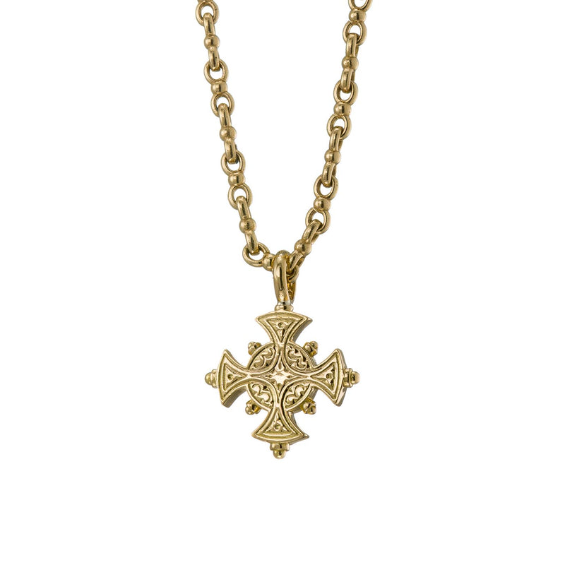 Etched Maltese Cross - 18k Gold by Gerochristo