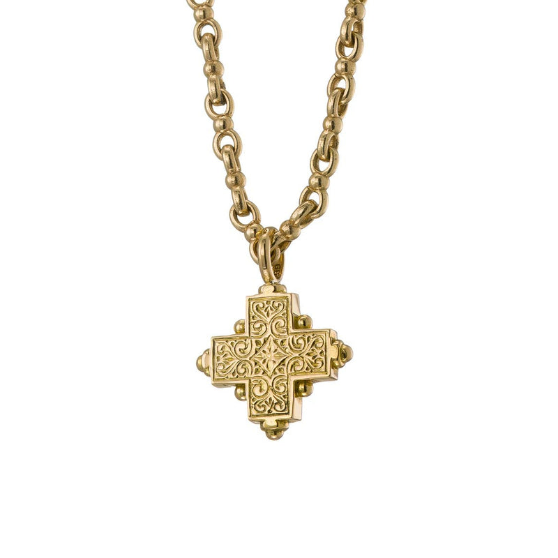 Rustic Gold Greek Cross (Small) - 18k Gold by Gerochristo
