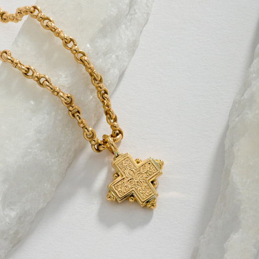 Rustic Gold Greek Cross (Small) - 18k Gold by Gerochristo