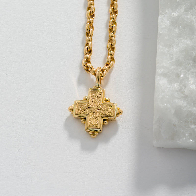 Rustic Gold Greek Cross (Small) - 18k Gold by Gerochristo