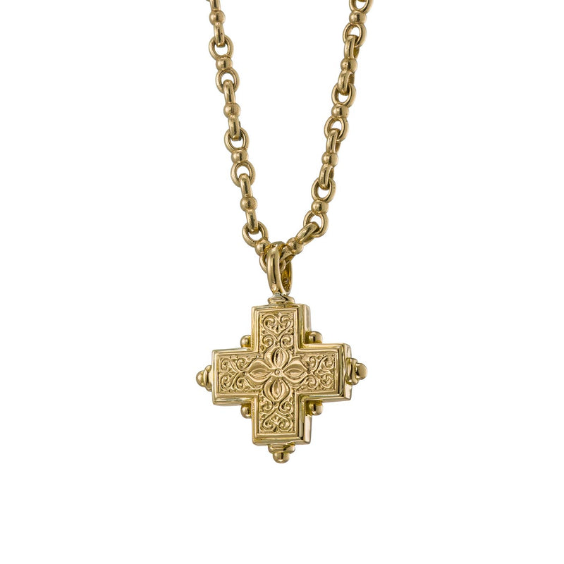 Rustic Gold Greek Cross (Large) - 18k Gold by Gerochristo