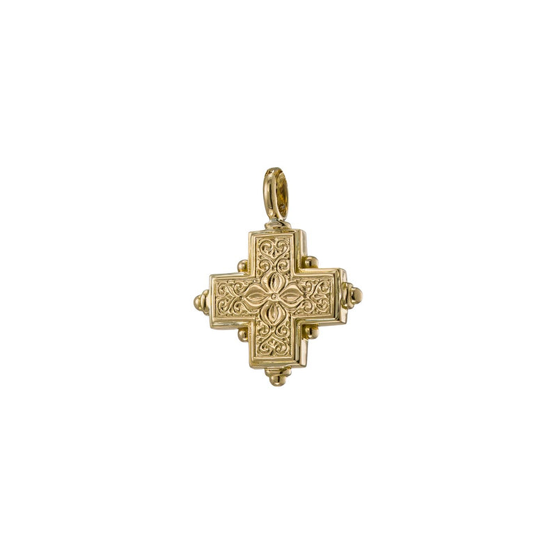 Rustic Gold Greek Cross (Large) - 18k Gold by Gerochristo
