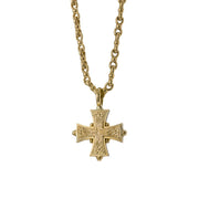 Cross-in-Cross Etched Cross (Medium) - 18k Gold by Gerochristo