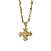 Cross-in-Cross Etched Cross (Medium) - 18k Gold by Gerochristo