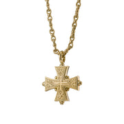 Cross-in-Cross Etched Cross (Large) - 18k Gold by Gerochristo