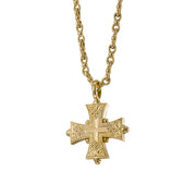Cross-in-Cross Etched Cross (Large) - 18k Gold by Gerochristo